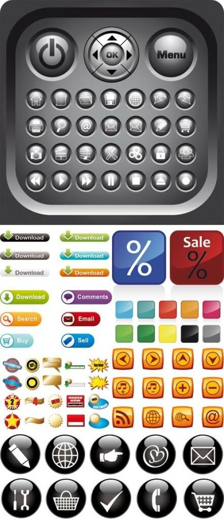 Иконки и кнопки - Buttons & Icons vector